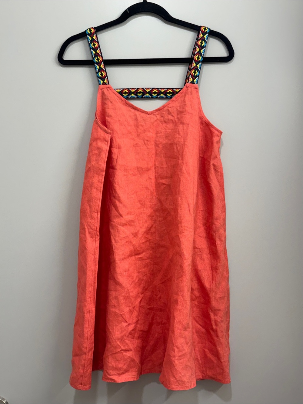 Cynthia Rowley Coral Linen Dress Boho Resort Coastal Vacation